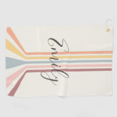 Serviette De Golf Design à rayures de style rétro Pastel (Horizontal)
