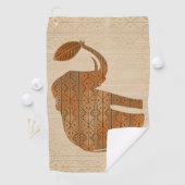Serviette De Golf Design d'art tribal des éléphants (En situation)