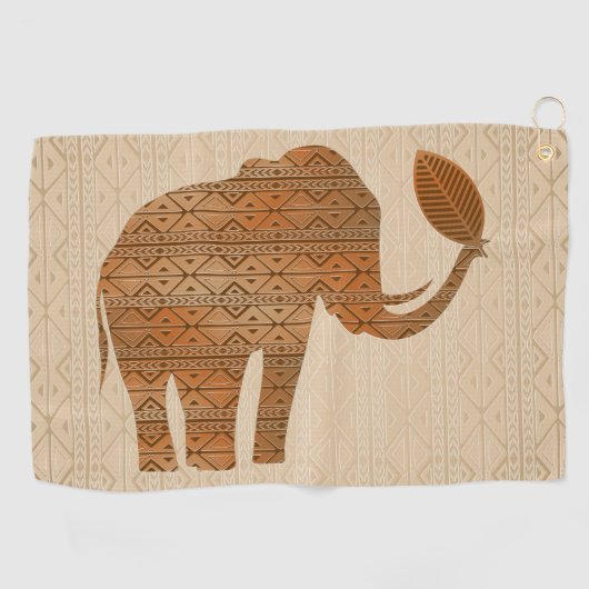 Serviette De Golf Design d'art tribal des éléphants (Horizontal)
