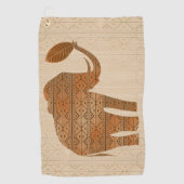 Serviette De Golf Design d'art tribal des éléphants (Devant)