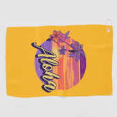 Serviette De Golf Design de texte de style rétro "Aloha" (Horizontal)