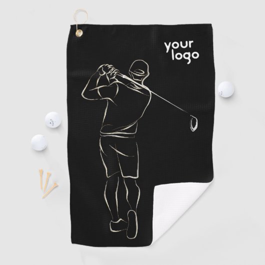 Serviette De Golf Design d'impression noir moderne Cool unique Logo  (En situation)