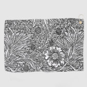 Serviette De Golf Design floral complexe en noir et blanc (Horizontal)