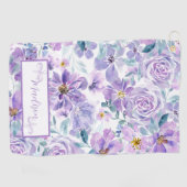 Serviette De Golf Design floral pourpre (Horizontal)