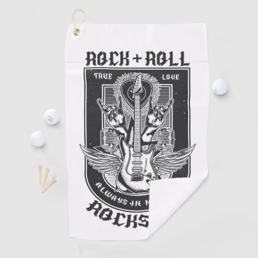 Serviette De Golf Design Guitar Rock (En situation)