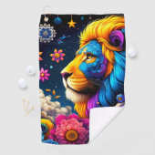 Serviette De Golf Design Lion (En situation)