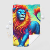 Serviette De Golf Design Lion (En situation)