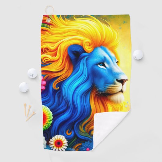 Serviette De Golf Design Lion (En situation)