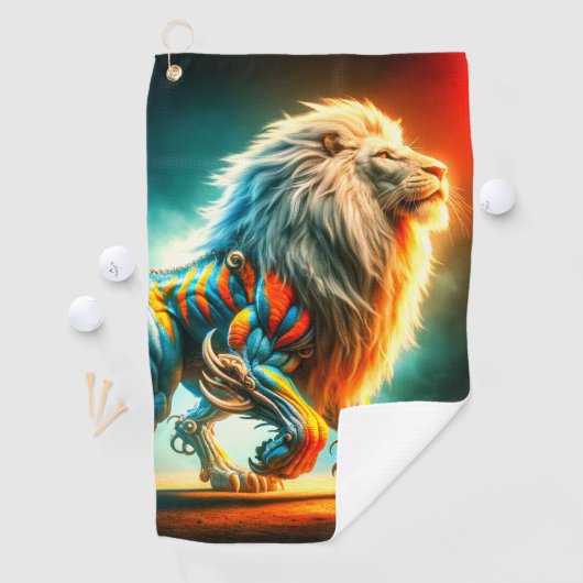 Serviette De Golf Design Lion (En situation)