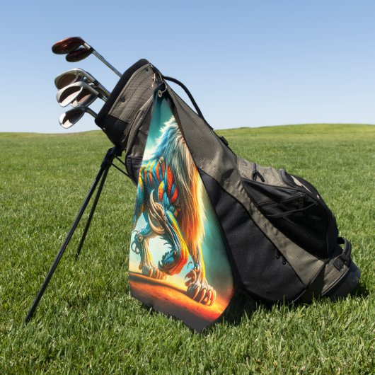 Serviette De Golf Design Lion (Vert)