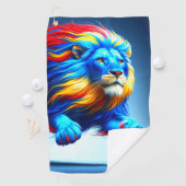 Serviette De Golf Design Lion (En situation)