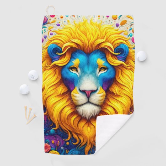 Serviette De Golf Design Lion (En situation)