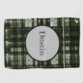 Serviette De Golf Design moderne en platine vert/gris (Horizontal)