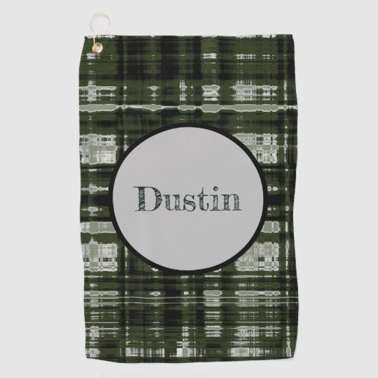 Serviette De Golf Design moderne en platine vert/gris (Devant)