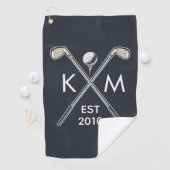 Serviette De Golf Design monogramme élégant et personnalisé du club  (En situation)