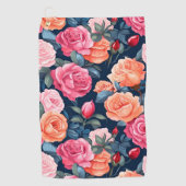 Serviette De Golf Design Motif Rose rouge rose orange (Devant)