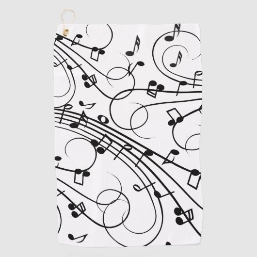 Serviette De Golf Design musical branché (Devant)