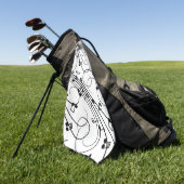 Serviette De Golf Design musical branché (Vert)
