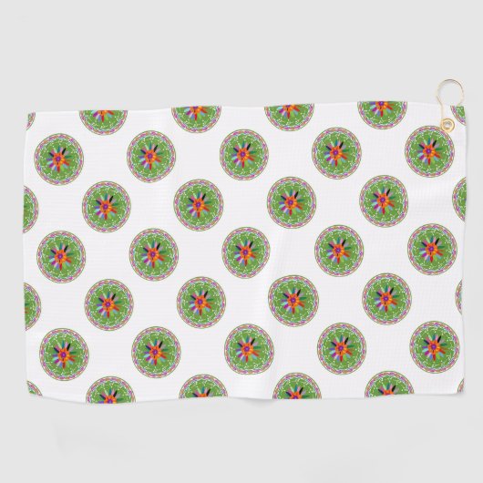 Serviette De Golf Design Otomi moderne (Horizontal)