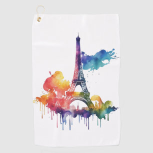 Serviette De Golf Design parisien avec plaques colorées