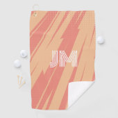 Serviette De Golf Design rétro abstrait rose et orange (En situation)