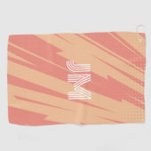 Serviette De Golf Design rétro abstrait rose et orange (Horizontal)