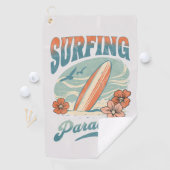 Serviette De Golf Design rétro du Surfing Paradise (En situation)