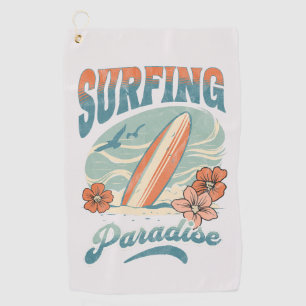 Serviette De Golf Design rétro du Surfing Paradise