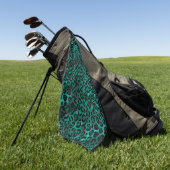 Serviette De Golf Design turquoise et Gold Leopard Series 5 (Vert)