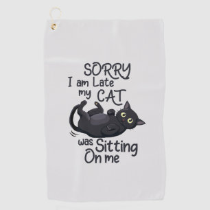 Serviette De Golf Désolé, je suis en retard - Règles pour chats !
