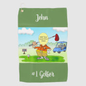Serviette De Golf Dessin amusant sur le golf (Devant)