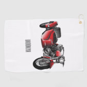 Serviette De Golf dessin animé de la moto Sidecar (Horizontal)