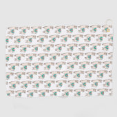Serviette De Golf dessin animé de llama alpaga souriant (Horizontal)