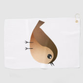 Serviette De Golf Dessin animé d'oiseau moineau (Horizontal)