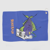 Serviette De Golf Dessin animé drôle de baudroie  (Horizontal)
