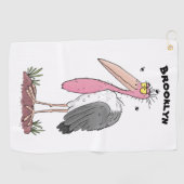 Serviette De Golf Dessin animé drôle de marabout (Horizontal)