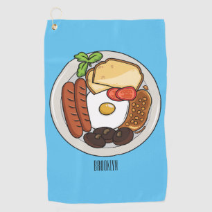 Serviette De Golf dessin animé du petit-déjeuner anglais