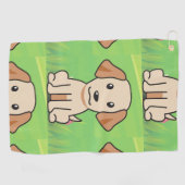 Serviette De Golf Dessin animé labrador jaune (Horizontal)