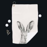 Serviette De Golf Dessin au crayon de lapin<br><div class="desc">Dessin au crayon de lapin par Victoria Borges</div>
