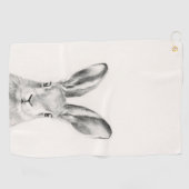 Serviette De Golf Dessin au crayon de lapin (Horizontal)