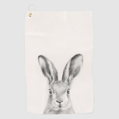 Serviette De Golf Dessin au crayon de lapin (Devant)