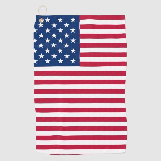Serviette De Golf Dessin de fierté du drapeau américain USA (Devant)