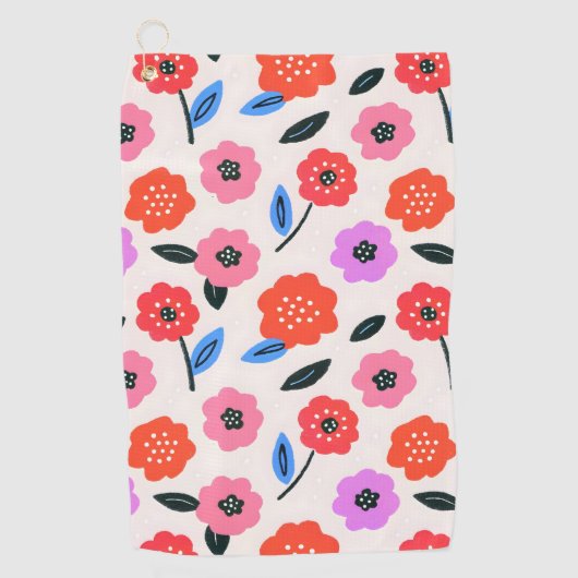 Serviette De Golf dessin de fleurs de Han (Devant)