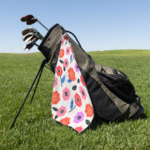Serviette De Golf dessin de fleurs de Han (Vert)