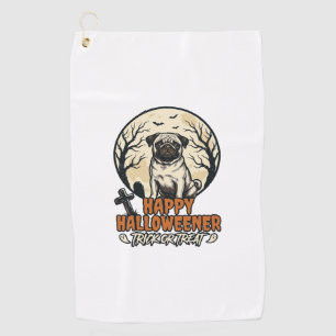 Serviette De Golf Dessin de gravure vintage pour Halloween avec un P