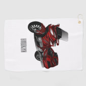 Serviette De Golf Dessin de moto de tourisme (Horizontal)