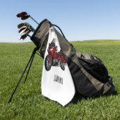 Serviette De Golf Dessin de moto de tourisme (Vert)