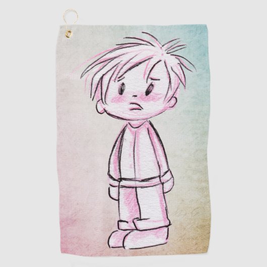 Serviette De Golf Dessin d'enfant garçon (Devant)