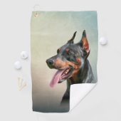 Serviette De Golf Dessin Doberman (En situation)