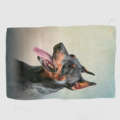 Serviette De Golf Dessin Doberman (Horizontal)